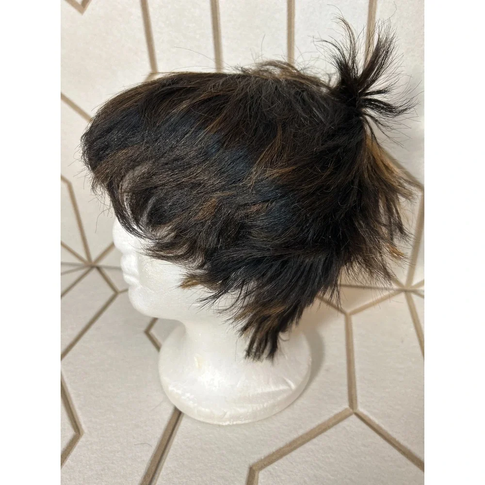 Bobbi Boss Midway Short Brown Highlight Wig Layered Synthetic Natural‎ Look
